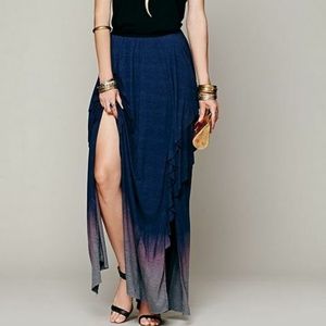 Free People Blue Ombre Maxi Skirt